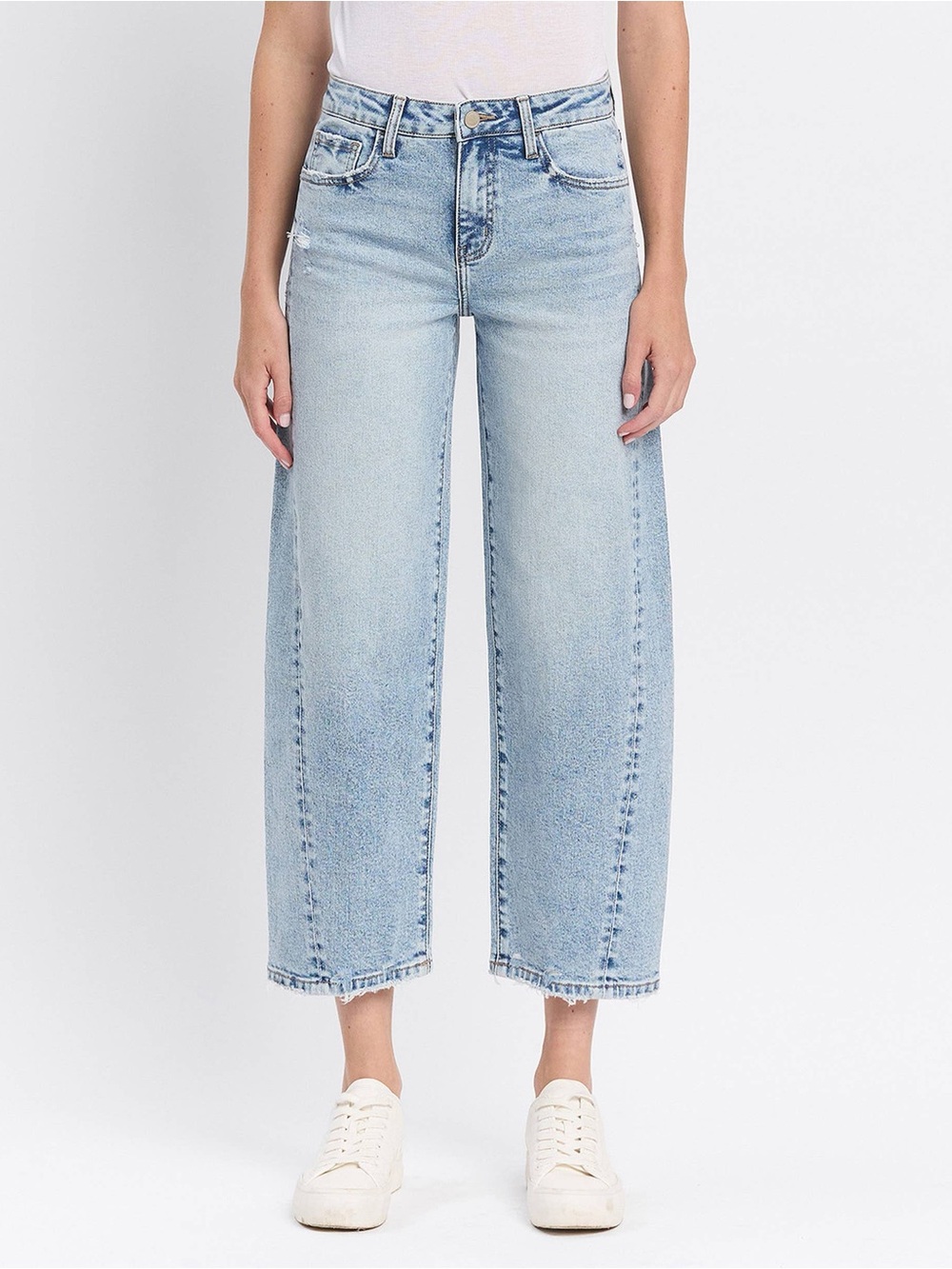 Lovervet By Vervet Paper Trails High Rise Twist Barrel Jeans